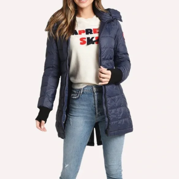 Canada Goose Ellison Packable Down Coat Navy Blue Hooded Jacket Sz S Womenโs - Picture 3 of 16